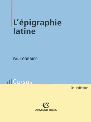 cover image of L'épigraphie latine